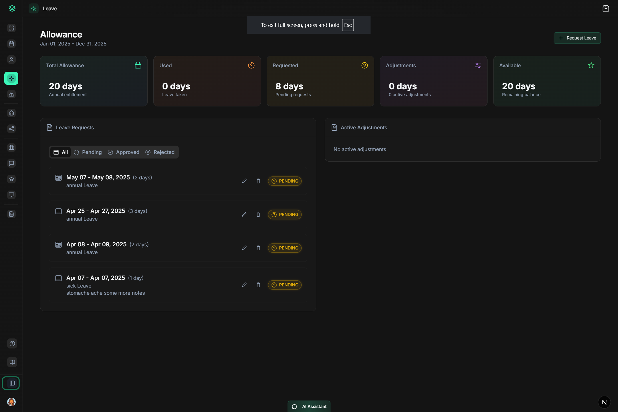 CitoHR Dashboard